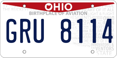 OH license plate GRU8114