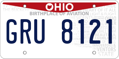 OH license plate GRU8121