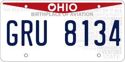 OH license plate GRU8134