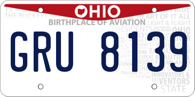 OH license plate GRU8139