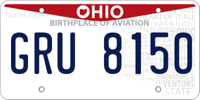 OH license plate GRU8150