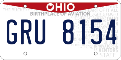 OH license plate GRU8154