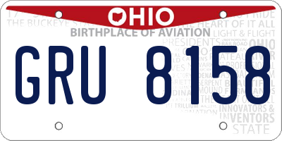 OH license plate GRU8158