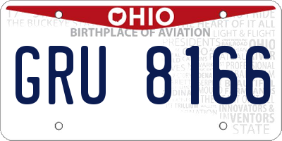 OH license plate GRU8166