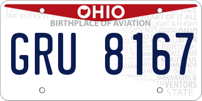OH license plate GRU8167
