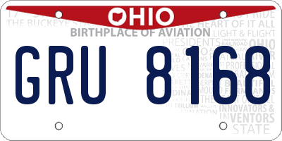 OH license plate GRU8168