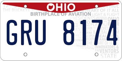 OH license plate GRU8174