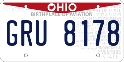 OH license plate GRU8178