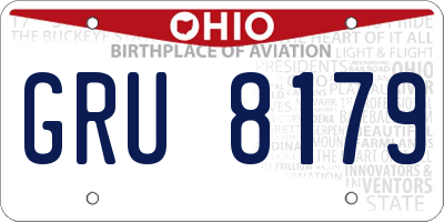 OH license plate GRU8179