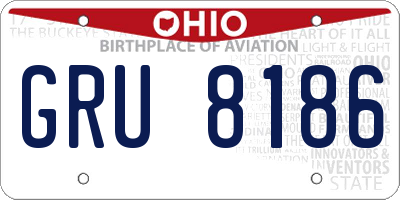 OH license plate GRU8186