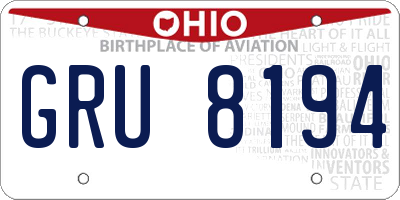 OH license plate GRU8194