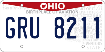OH license plate GRU8211
