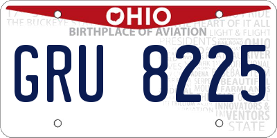 OH license plate GRU8225