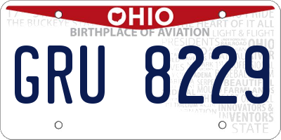 OH license plate GRU8229