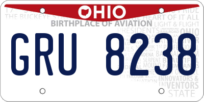 OH license plate GRU8238