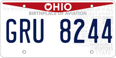 OH license plate GRU8244