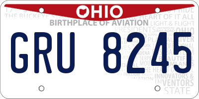 OH license plate GRU8245