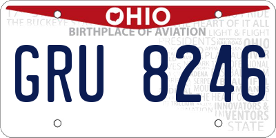 OH license plate GRU8246