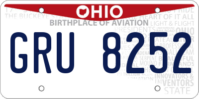 OH license plate GRU8252