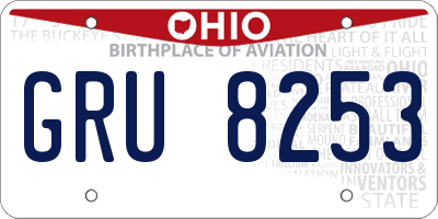 OH license plate GRU8253