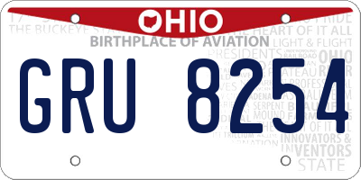 OH license plate GRU8254