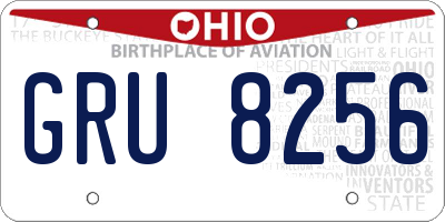 OH license plate GRU8256