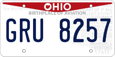 OH license plate GRU8257