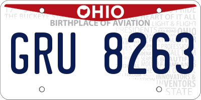 OH license plate GRU8263