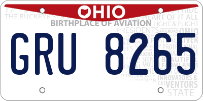 OH license plate GRU8265