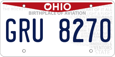 OH license plate GRU8270