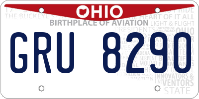 OH license plate GRU8290