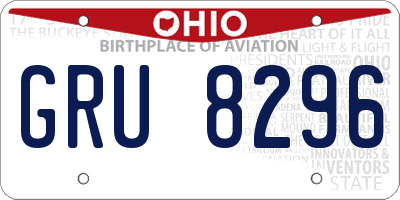 OH license plate GRU8296