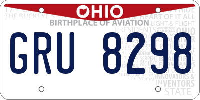 OH license plate GRU8298