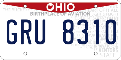 OH license plate GRU8310