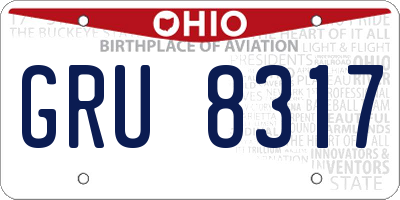 OH license plate GRU8317