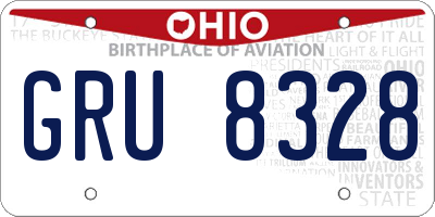 OH license plate GRU8328