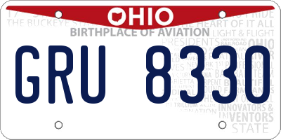 OH license plate GRU8330