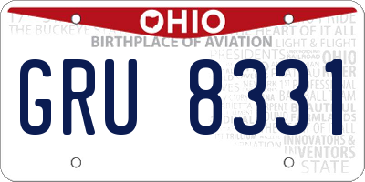 OH license plate GRU8331
