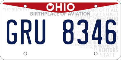 OH license plate GRU8346