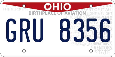 OH license plate GRU8356