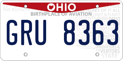 OH license plate GRU8363
