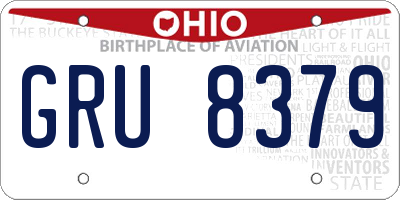 OH license plate GRU8379