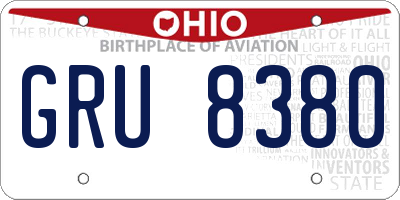 OH license plate GRU8380