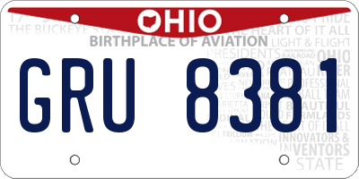 OH license plate GRU8381