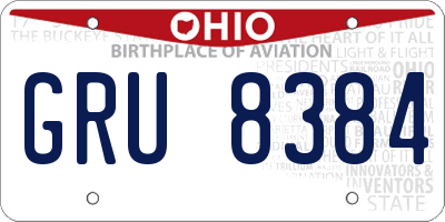 OH license plate GRU8384