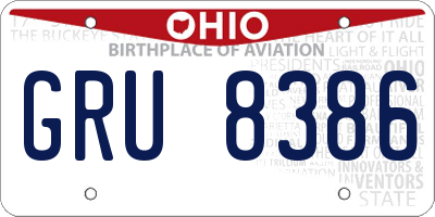 OH license plate GRU8386