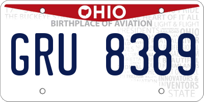 OH license plate GRU8389