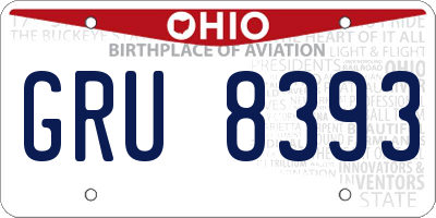OH license plate GRU8393