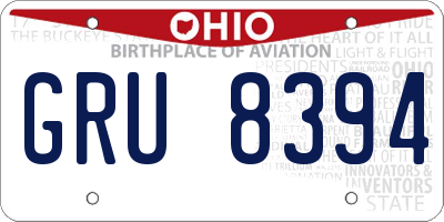OH license plate GRU8394