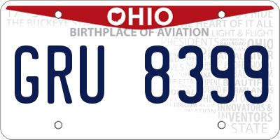 OH license plate GRU8399